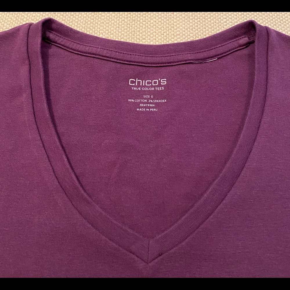 Chico’s 3/4 length purple T-shirt size 0